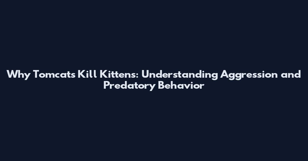 Why Tomcats Kill Kittens: Understanding Aggression and Predatory Behavior