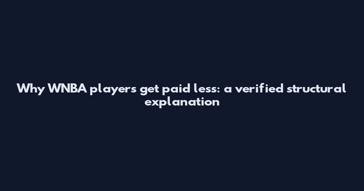 Why WNBA players get paid less: a verified structural explanation