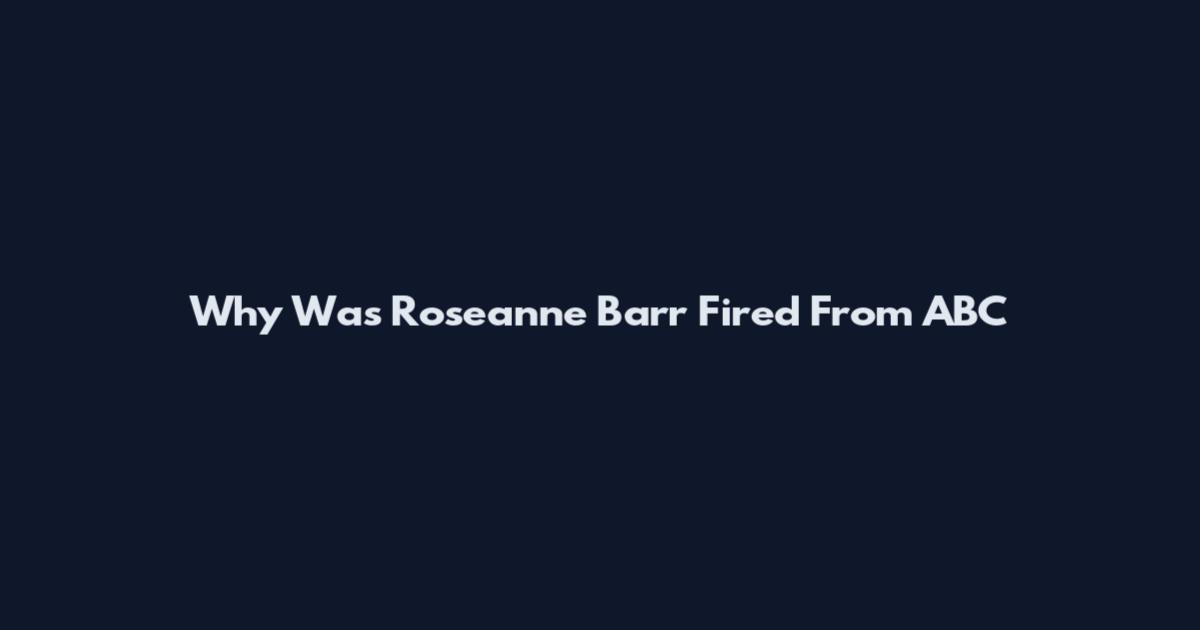 Why Was Roseanne Barr Fired From ABC