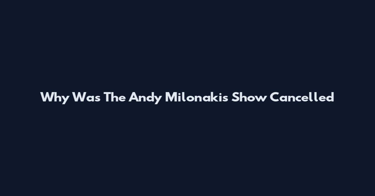 Why Was The Andy Milonakis Show Cancelled
