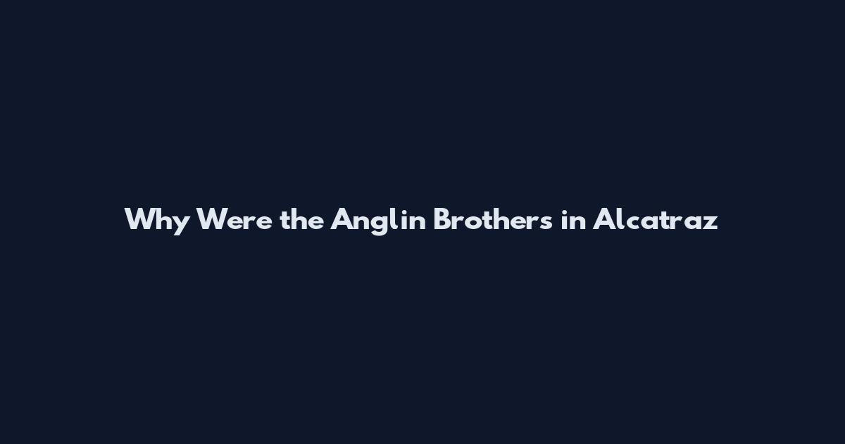 Why Were the Anglin Brothers in Alcatraz