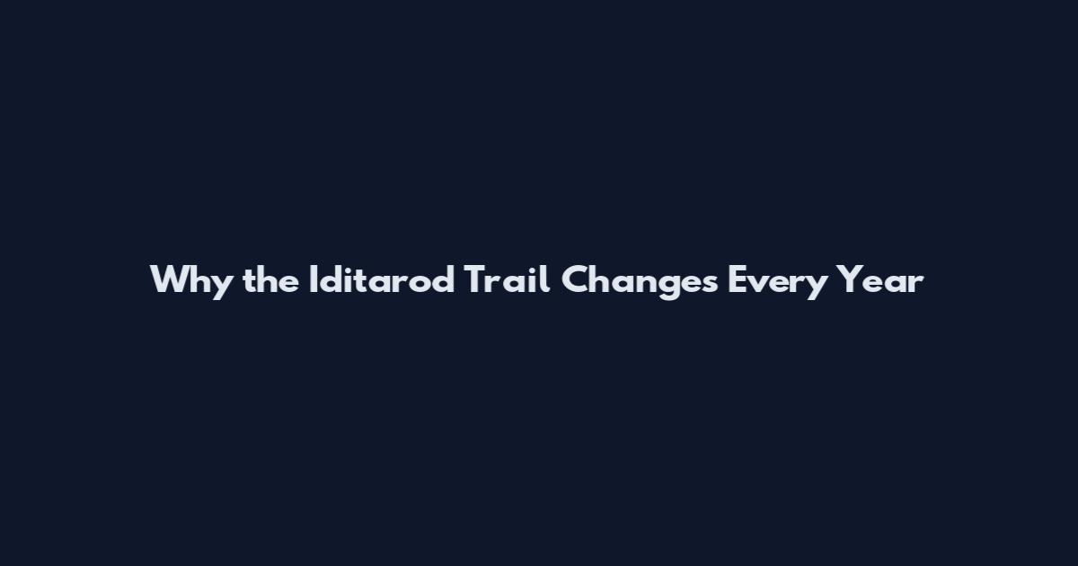 Why the Iditarod Trail Changes Every Year