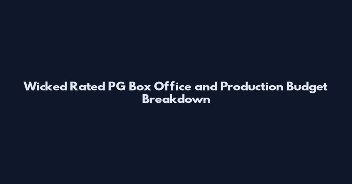Wicked Rated PG Box Office and Production Budget Breakdown