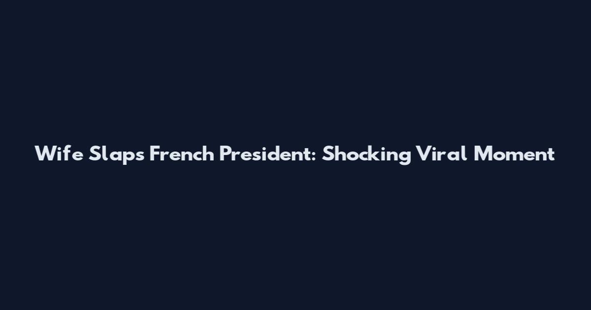 Wife Slaps French President: Shocking Viral Moment