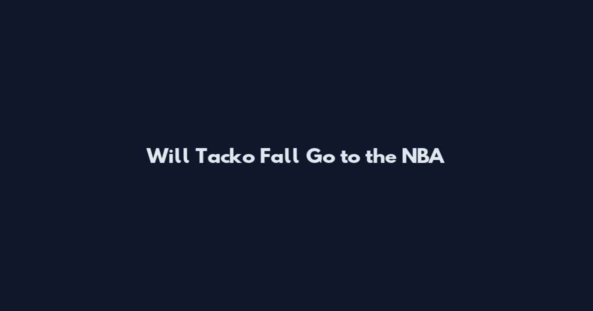 Will Tacko Fall Go to the NBA