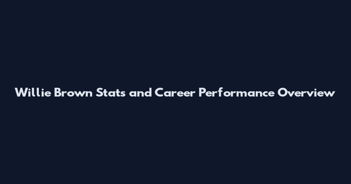 Willie Brown Stats and Career Performance Overview
