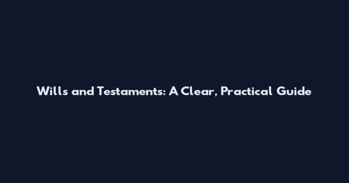 Wills and Testaments: A Clear, Practical Guide