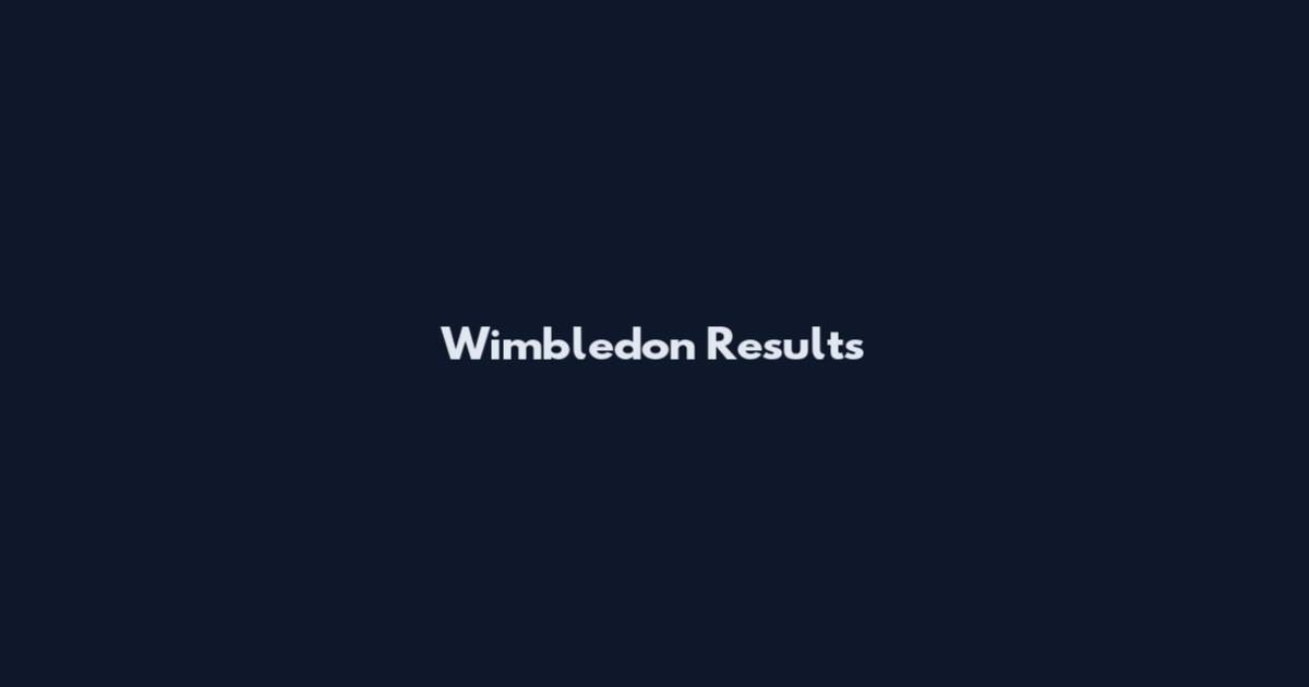 Wimbledon Results