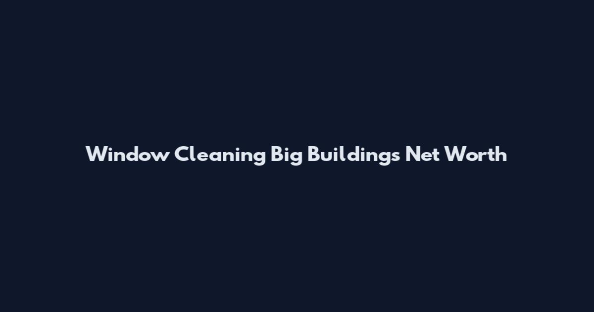 Window Cleaning Big Buildings Net Worth