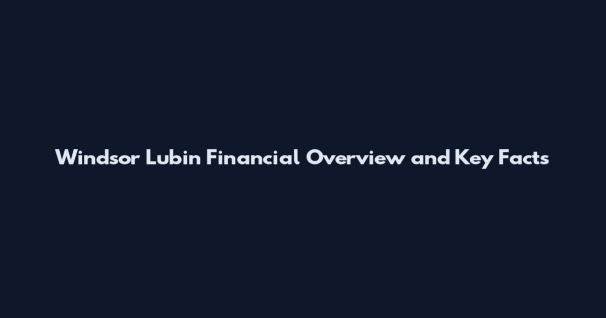 Windsor Lubin Financial Overview and Key Facts