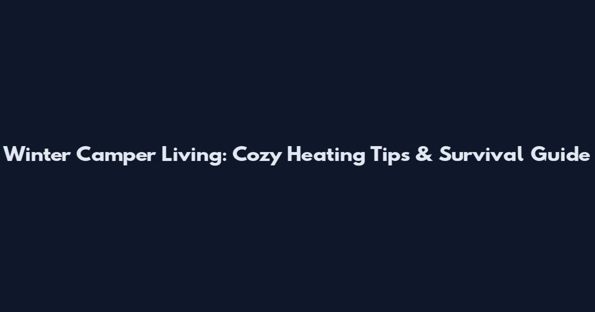 Winter Camper Living: Cozy Heating Tips & Survival Guide