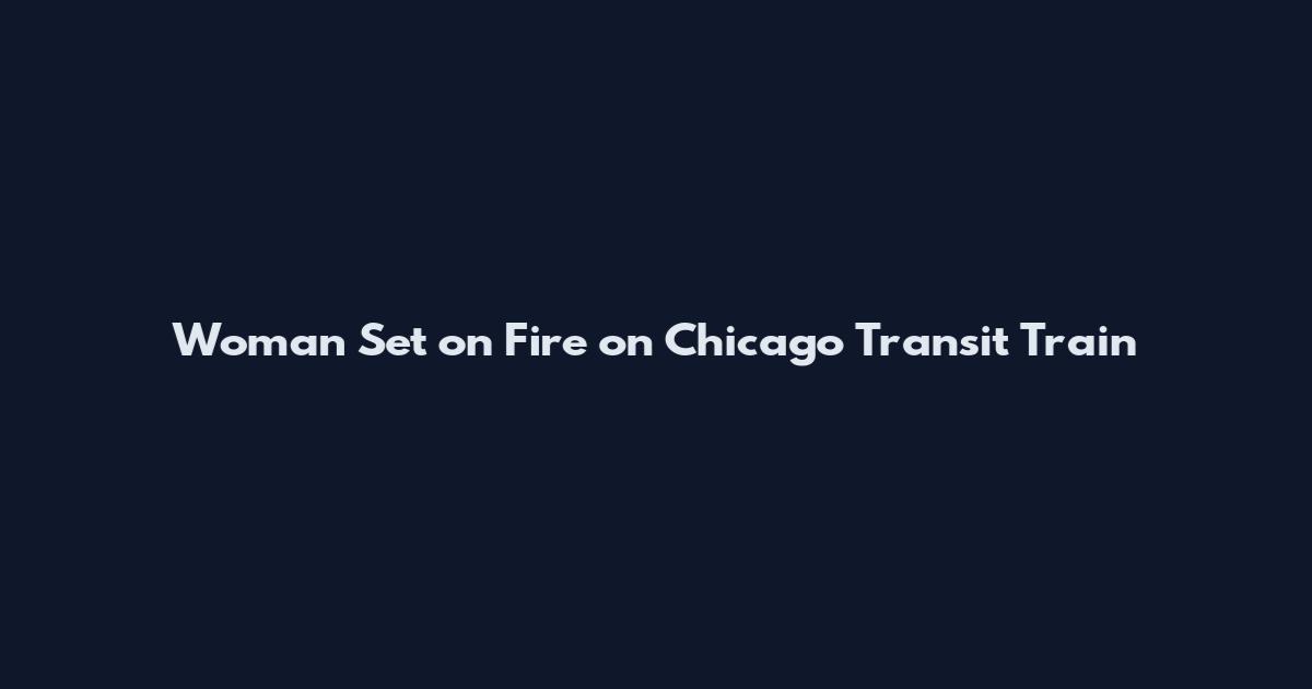 Woman Set on Fire on Chicago Transit Train