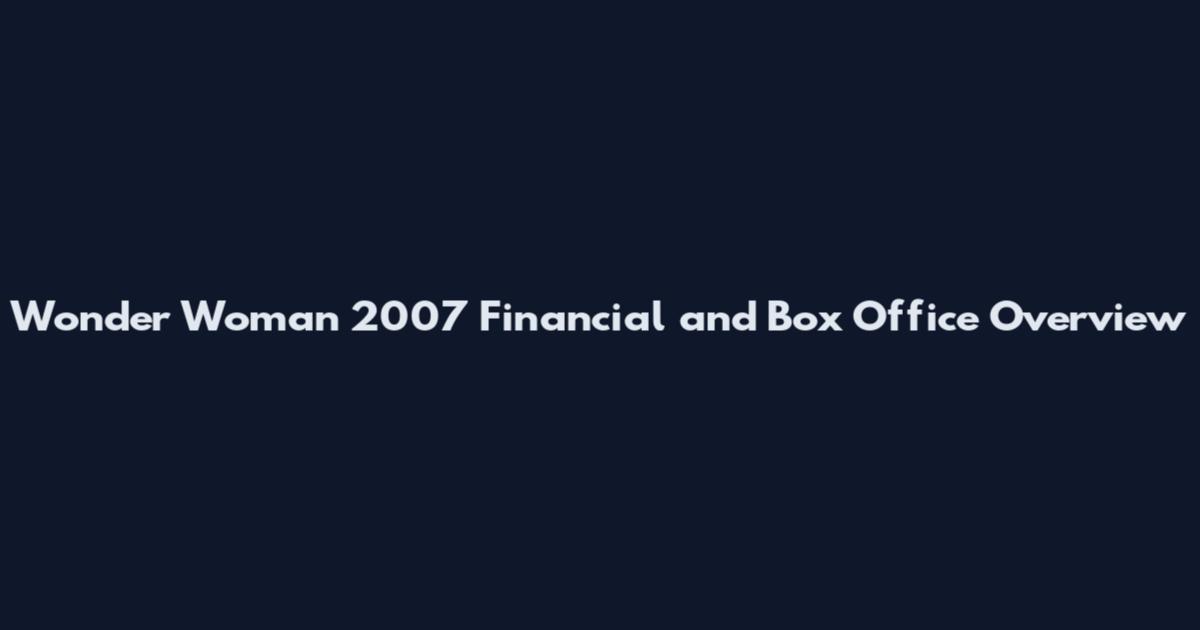 Wonder Woman 2007 Financial and Box Office Overview