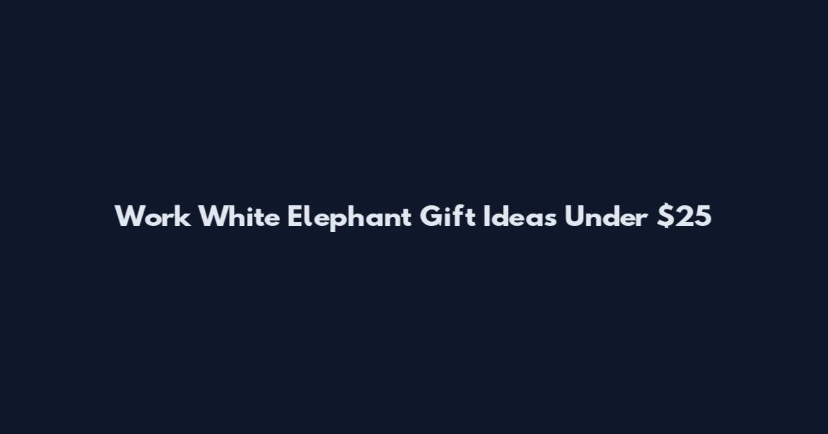 Work White Elephant Gift Ideas Under $25