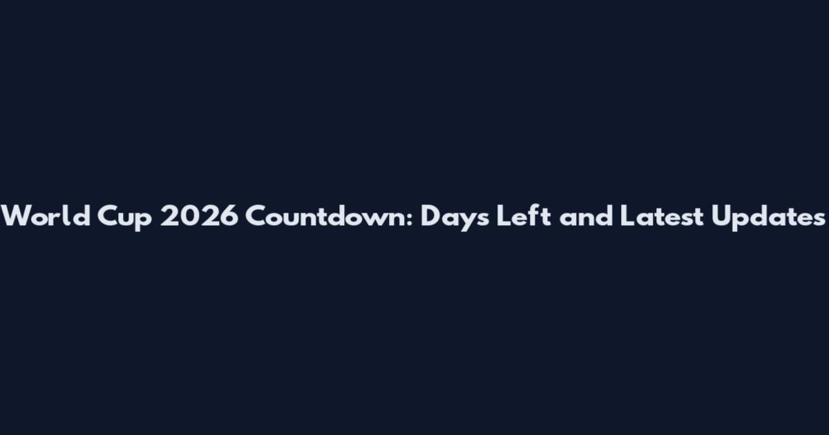 World Cup 2026 Countdown: Days Left and Latest Updates