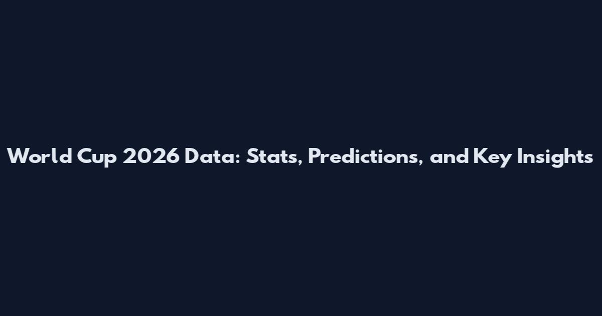 World Cup 2026 Data: Stats, Predictions, and Key Insights