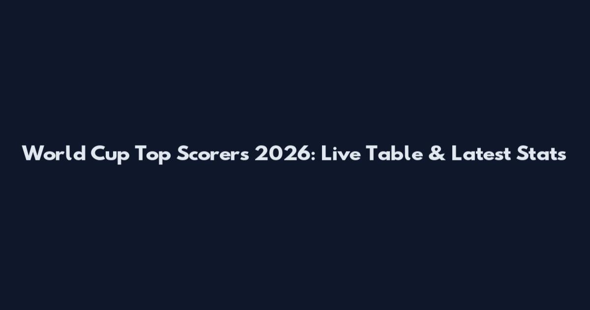 World Cup Top Scorers 2026: Live Table & Latest Stats