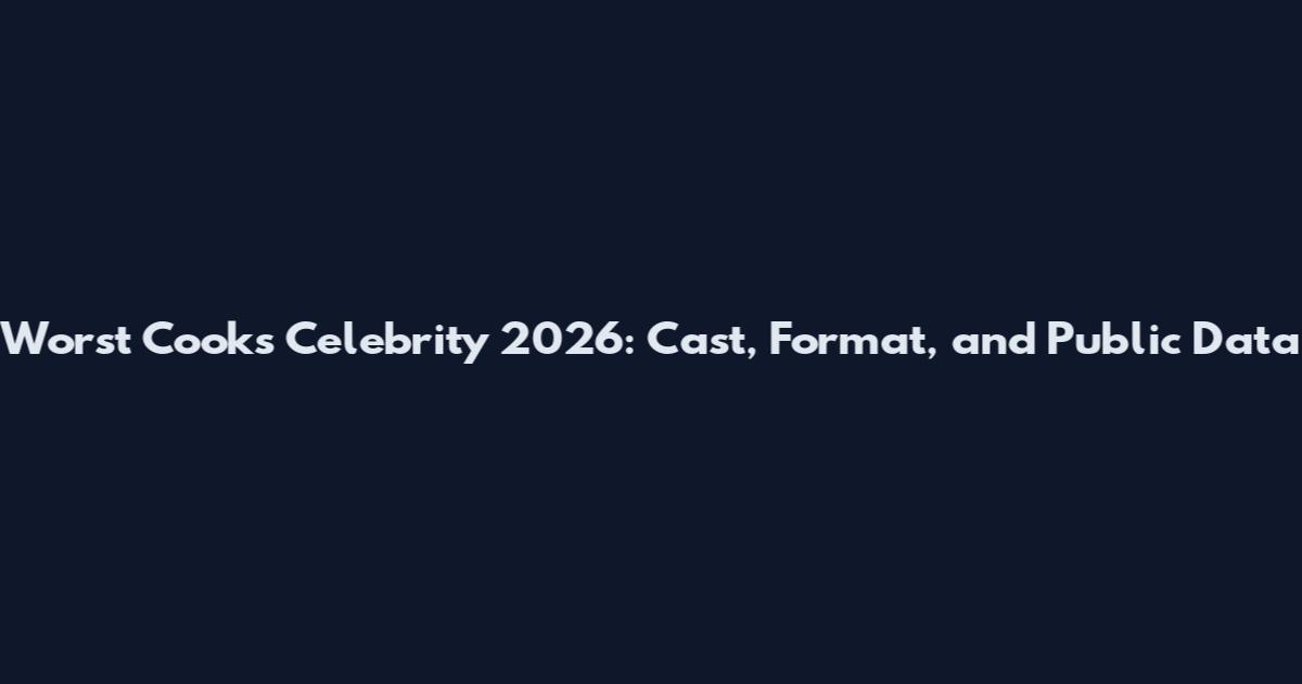 Worst Cooks Celebrity 2026: Cast, Format, and Public Data