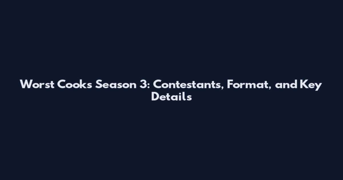 Worst Cooks Season 3: Contestants, Format, and Key Details