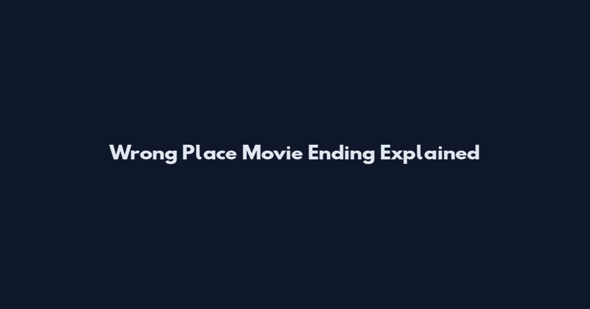 Wrong Place Movie Ending Explained