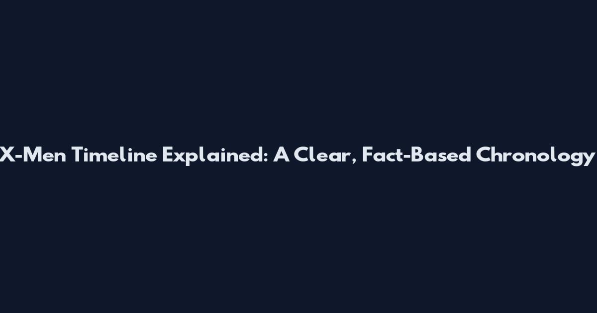 X-Men Timeline Explained: A Clear, Fact-Based Chronology