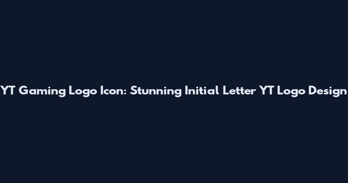 YT Gaming Logo Icon: Stunning Initial Letter YT Logo Design