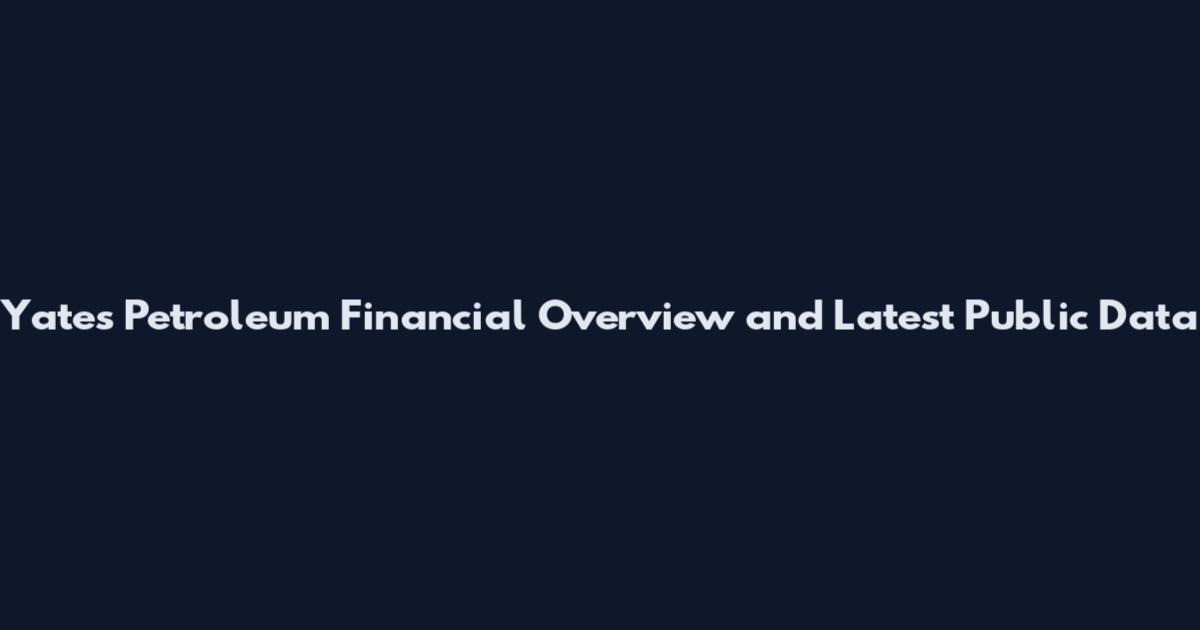 Yates Petroleum Financial Overview and Latest Public Data