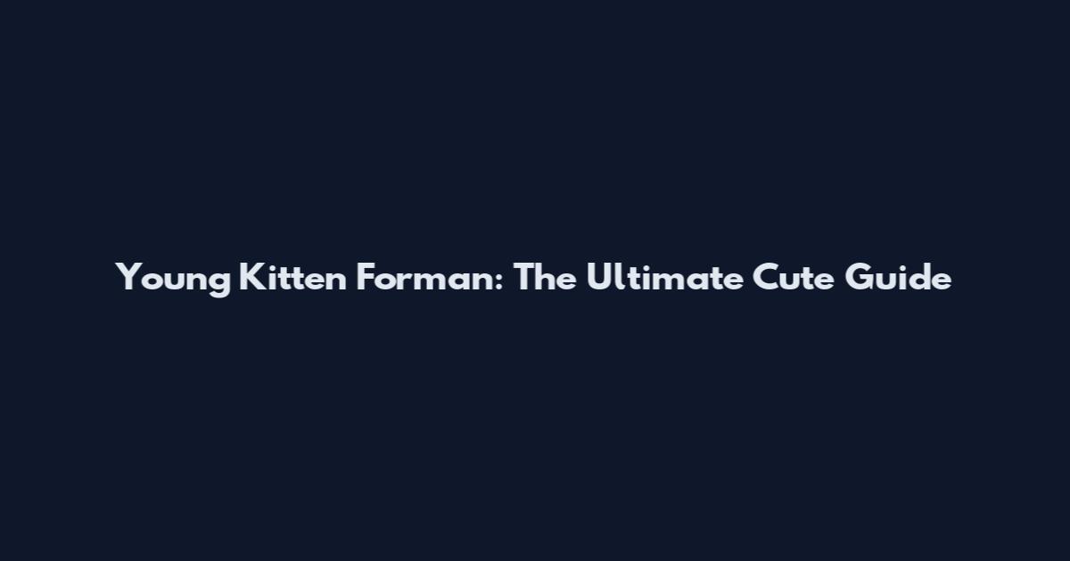 Young Kitten Forman: The Ultimate Cute Guide