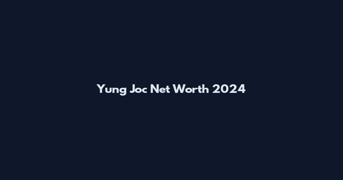 Yung Joc Net Worth 2024