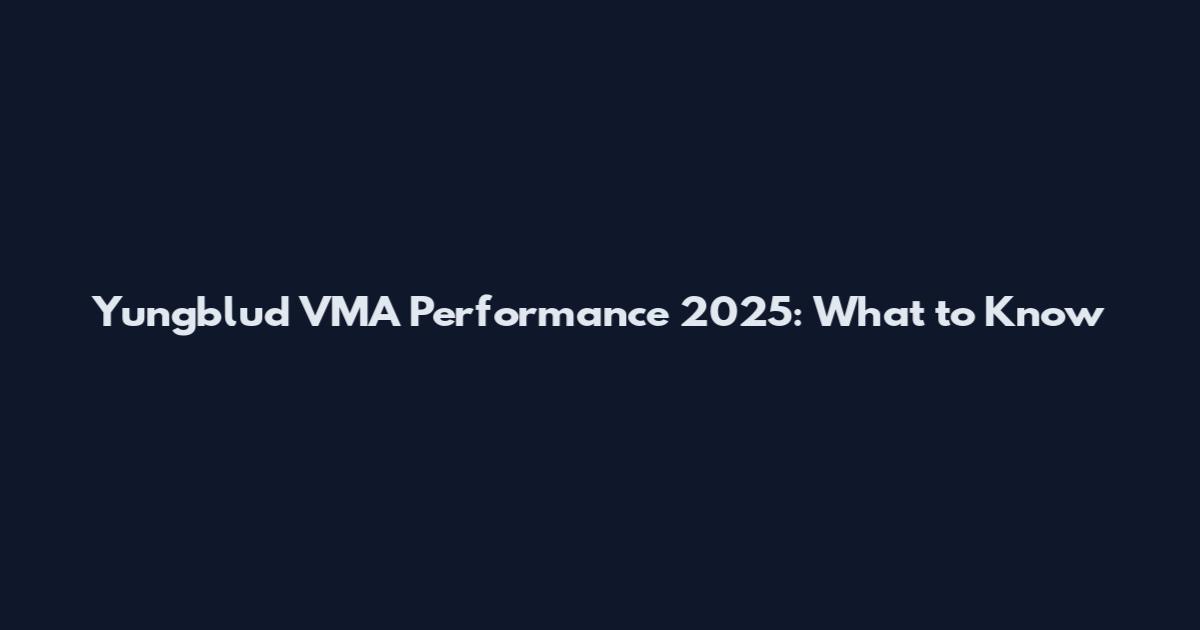 Yungblud VMA Performance 2025: What to Know