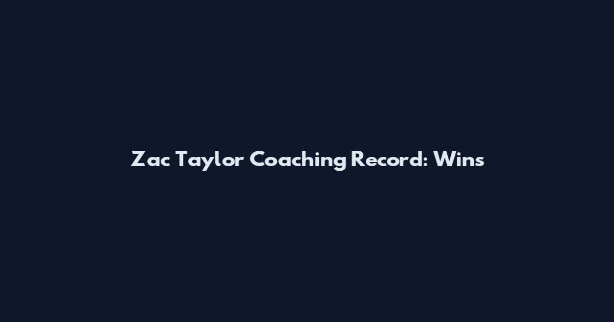 Zac Taylor Coaching Record: Wins