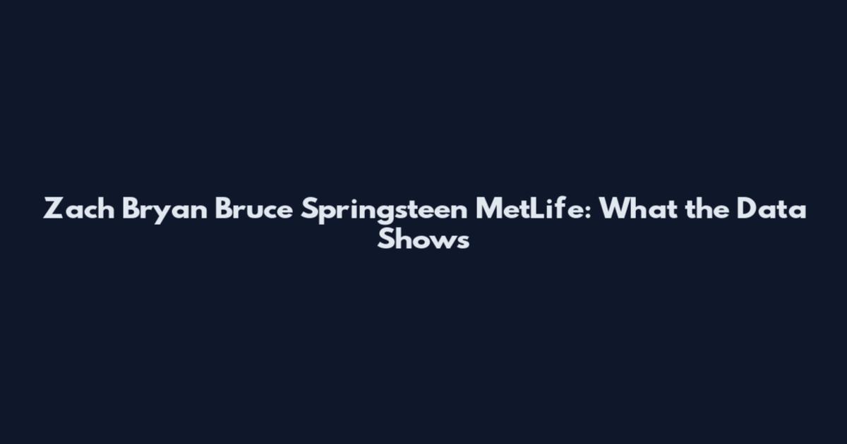 Zach Bryan Bruce Springsteen MetLife: What the Data Shows