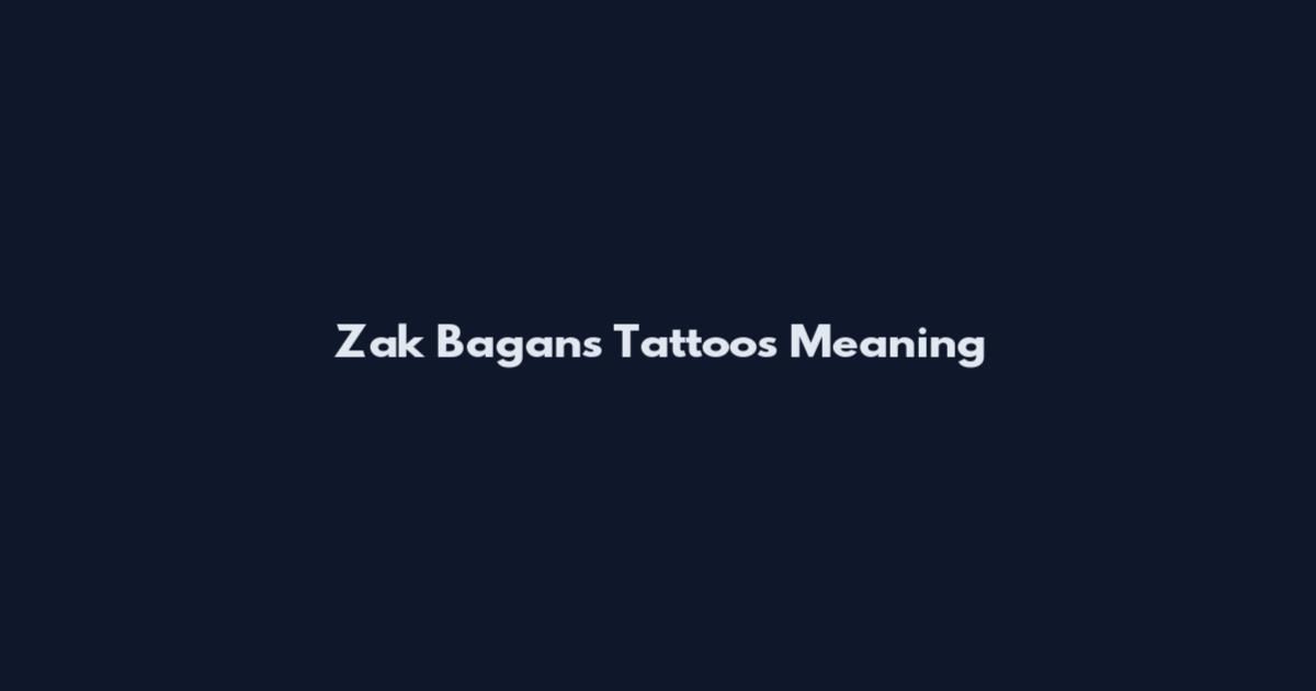 Zak Bagans Tattoos Meaning