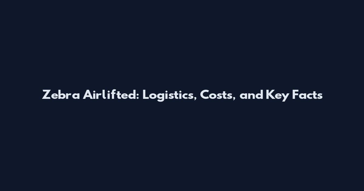 Zebra Airlifted: Logistics, Costs, and Key Facts