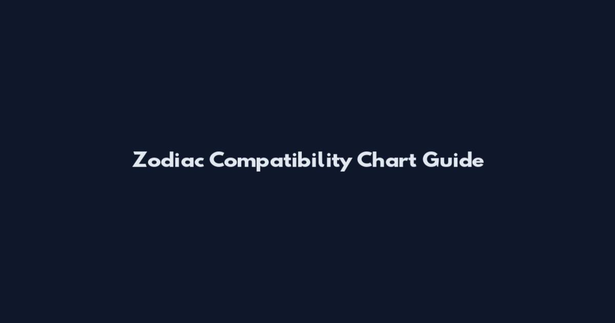 Zodiac Compatibility Chart Guide