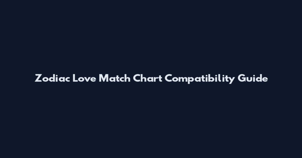 Zodiac Love Match Chart Compatibility Guide