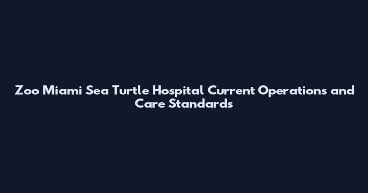 Zoo Miami Sea Turtle Hospital Current Operations and Care Standards