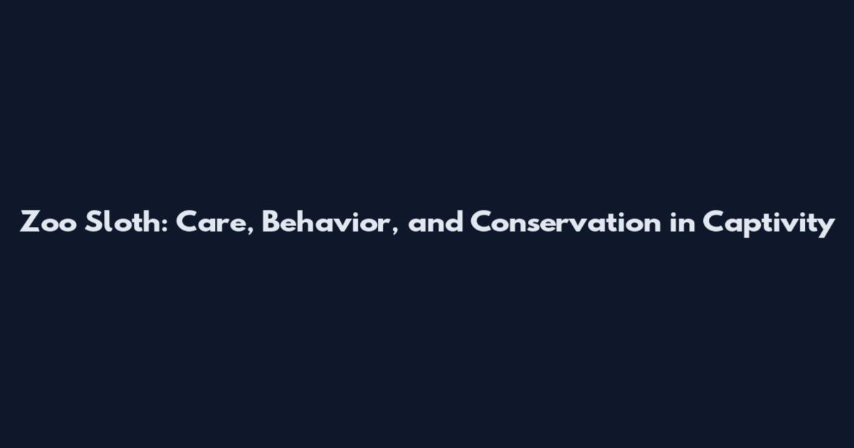 Zoo Sloth: Care, Behavior, and Conservation in Captivity