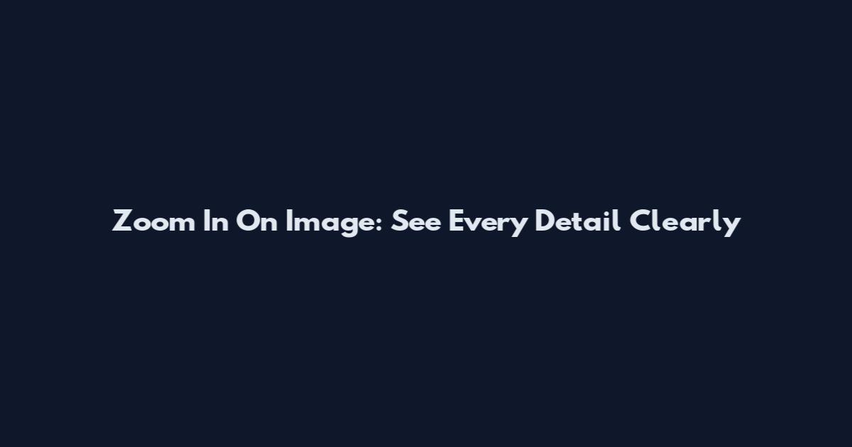 Zoom In On Image: See Every Detail Clearly
