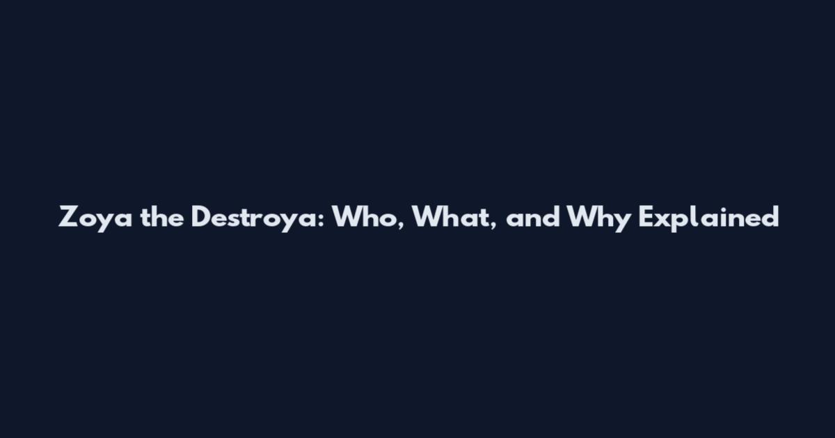 Zoya the Destroya: Who, What, and Why Explained