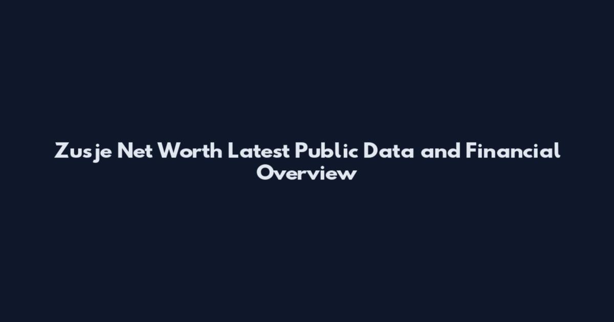 Zusje Net Worth Latest Public Data and Financial Overview