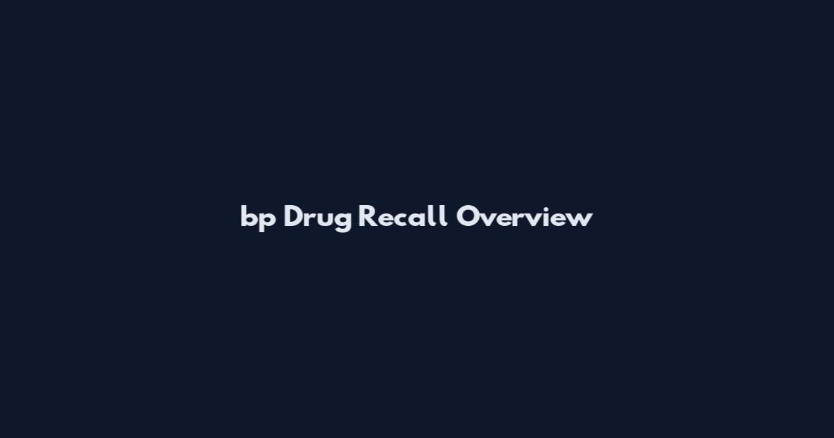 bp Drug Recall Overview