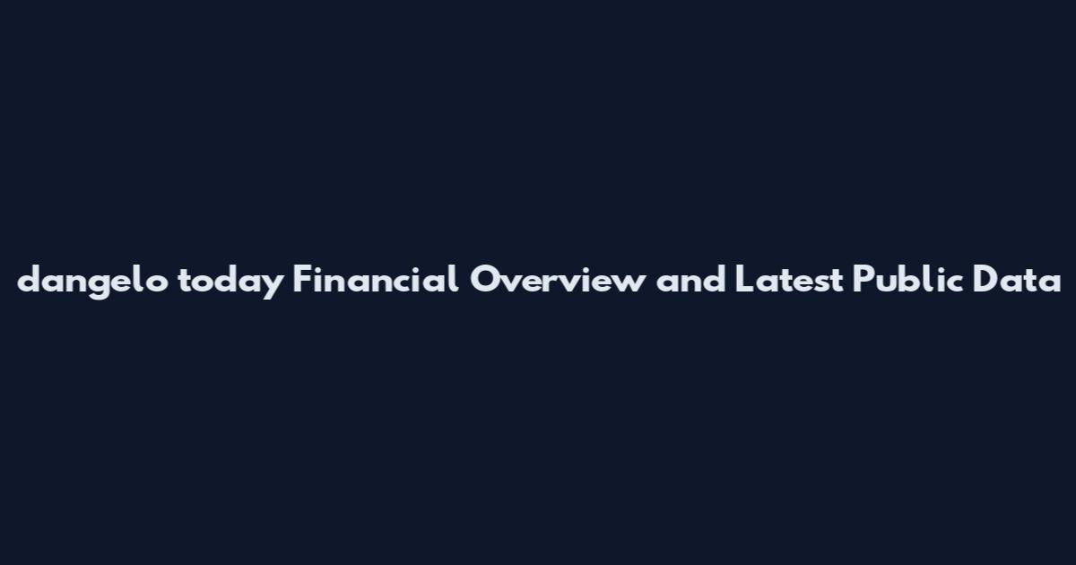 d'angelo today Financial Overview and Latest Public Data