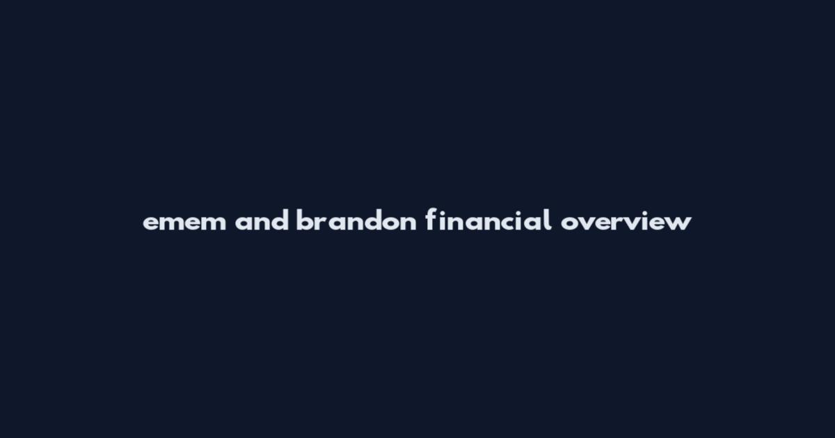 emem and brandon financial overview