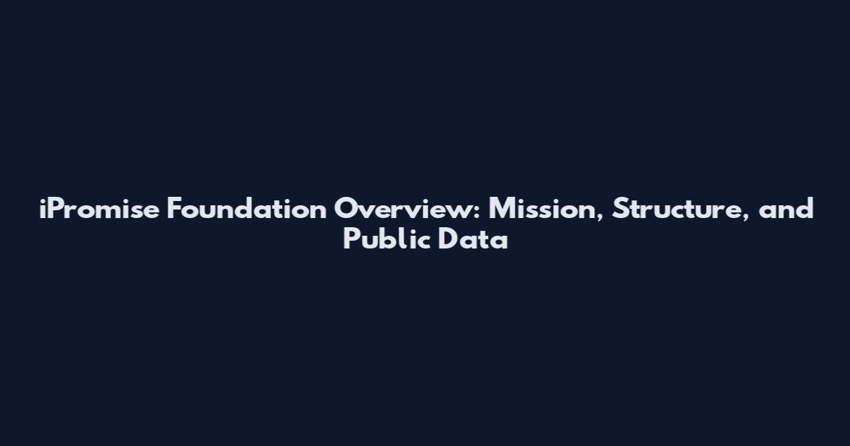 iPromise Foundation Overview: Mission, Structure, and Public Data