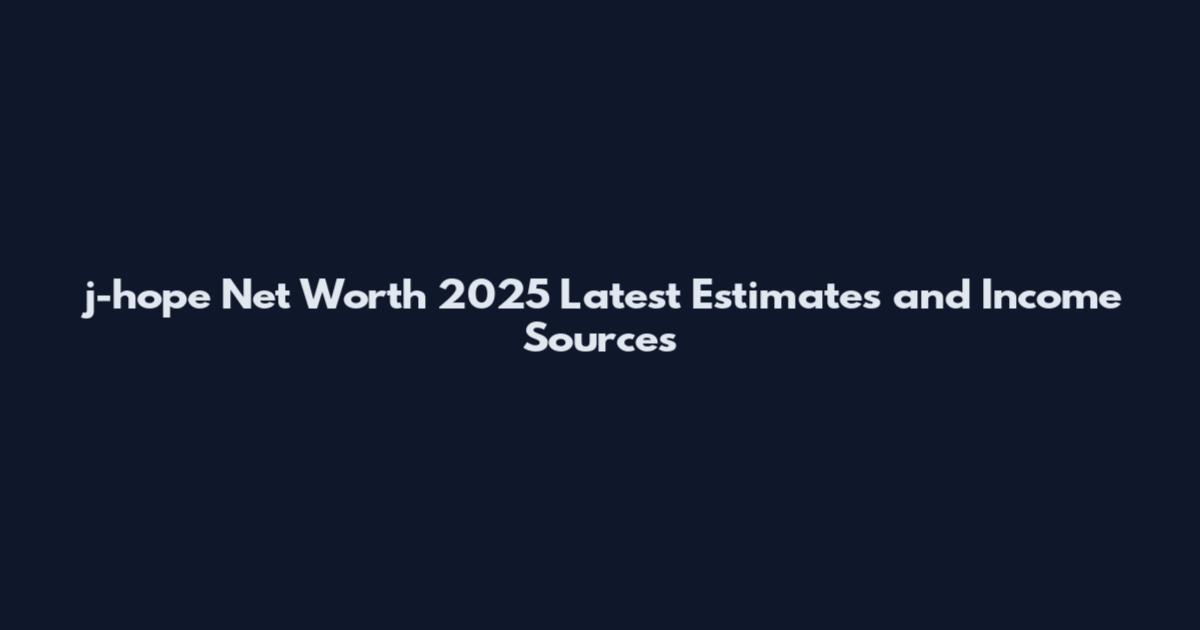 j-hope Net Worth 2025 Latest Estimates and Income Sources