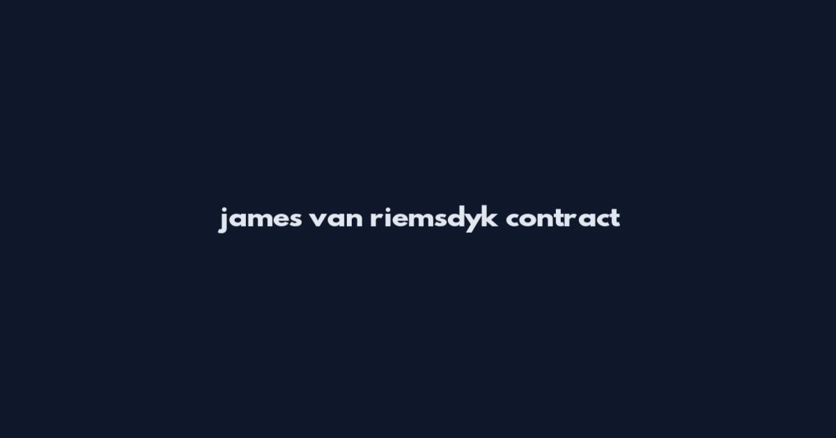 james van riemsdyk contract