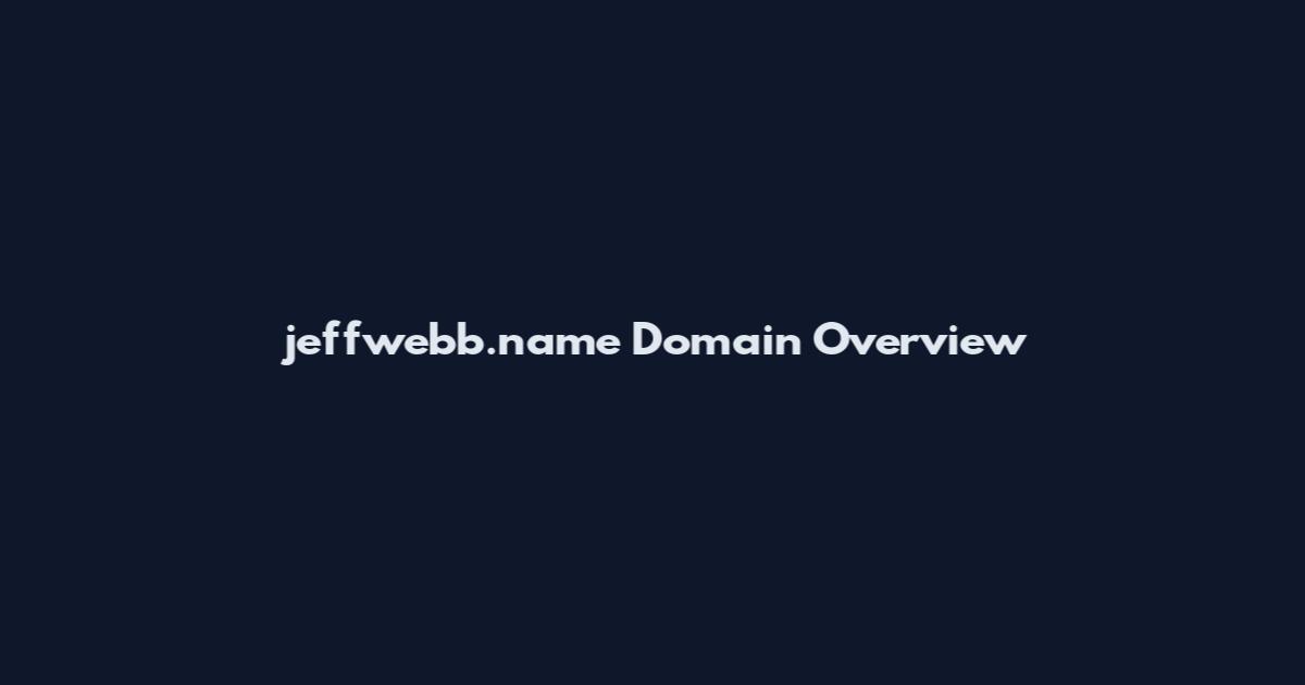 jeffwebb.name Domain Overview