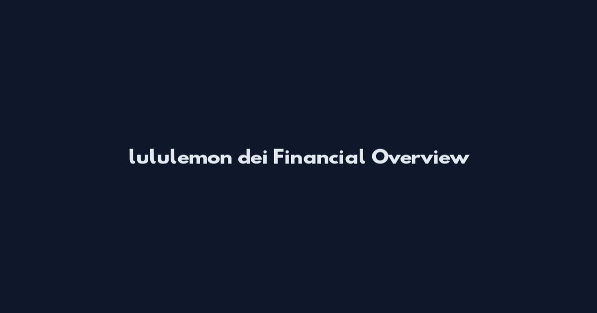 lululemon dei Financial Overview