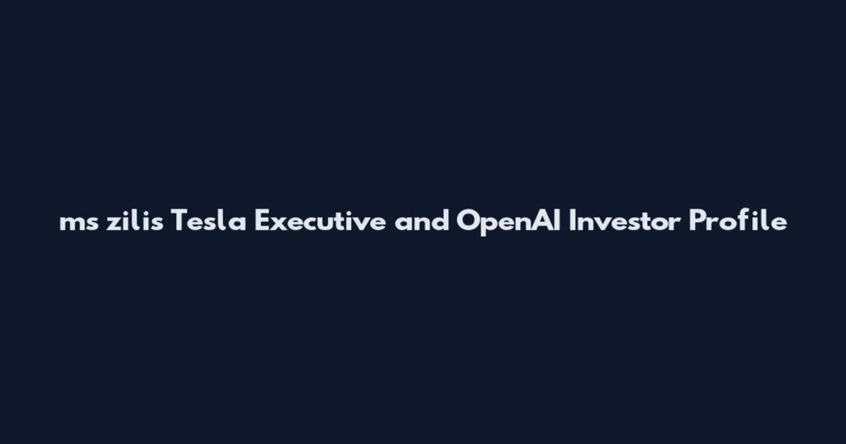 ms zilis Tesla Executive and OpenAI Investor Profile